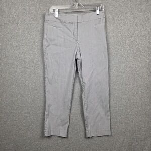 Ann Taylor Factory Pants Womens 6 Blue White Stripe‎ Ankle Stretch Slim